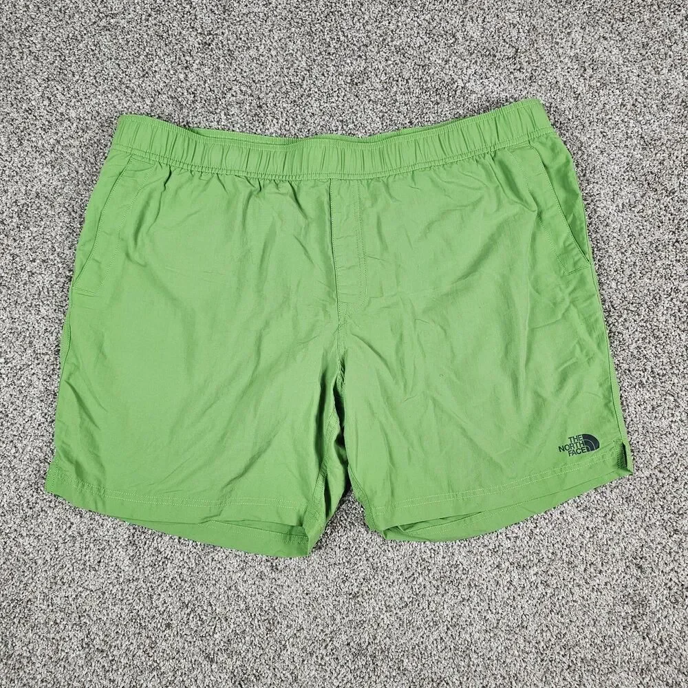 North Face Swim Trunks Mens 2XL Green Board Shorts Mesh Lined Flash Dry Beach